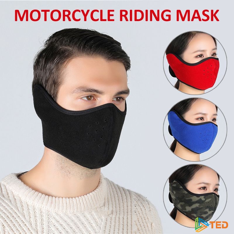 LIOOBO Winter Riding Half Face Mask Windproof Cycling Face Mask Ear Covering Mask For Outdoor Sports 