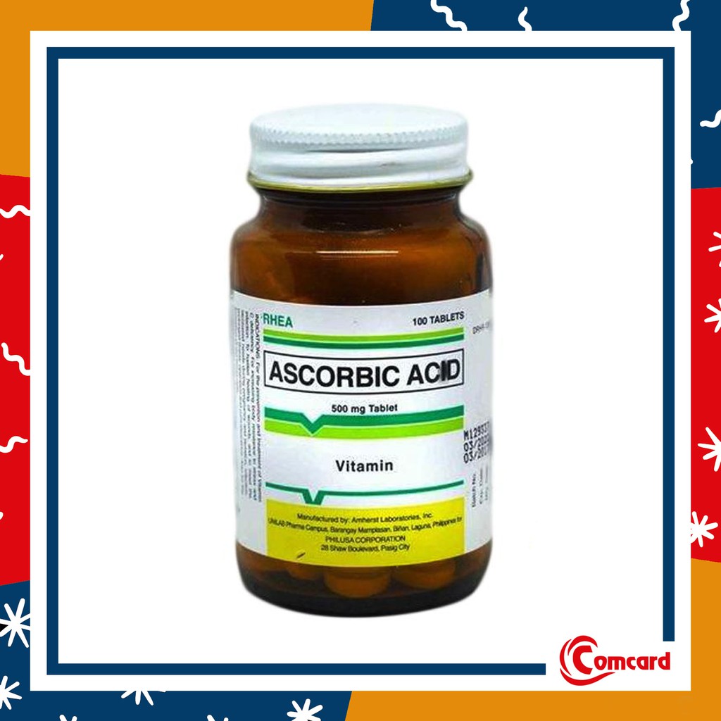 ☑️ On Hand! RHEA Ascorbic Acid 500mg 100 Tablets (LED) Shopee Philippines