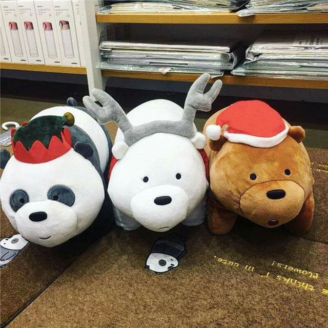 we bare bears christmas plush