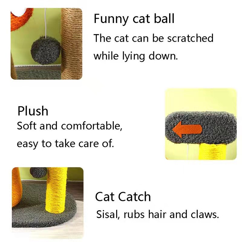Mushroom House Cat Climbing Frame Sisal Cat Scratch Board Anti-claw Baby Cat Jumping Platform #7