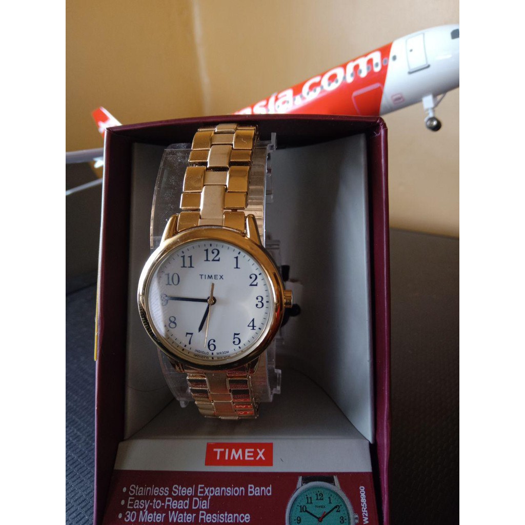 timex gold stretch band watch