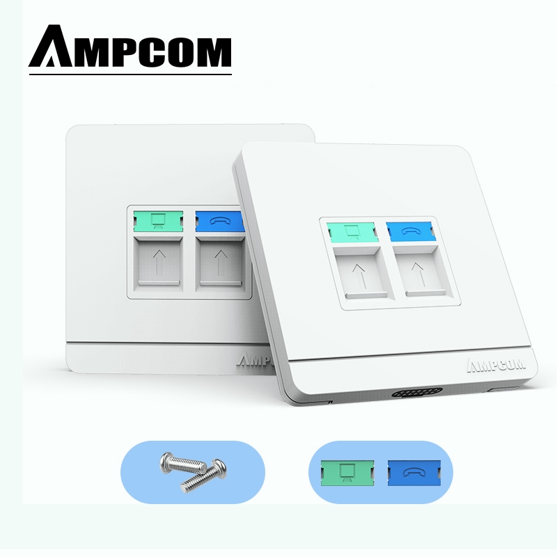RJ11 RJ45 Faceplate Wall Socket Wallplate Face plate 1Port 2