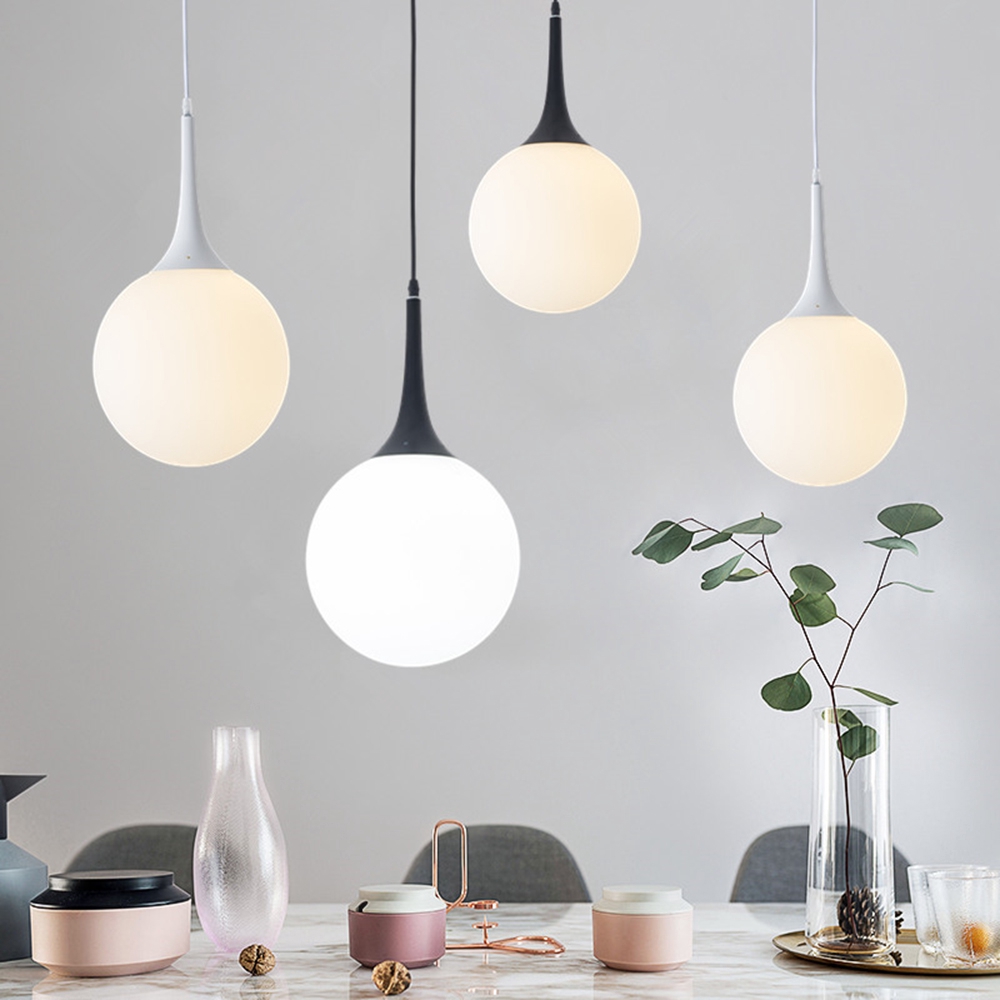 white glass globe lampshade