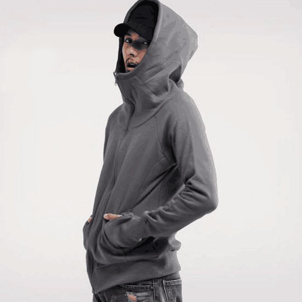 men zipper fly 2 in 1 hooded sweatshirt