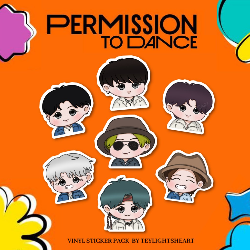 BTS Permission to Dance Glitter Vinyl Sticker Pack Shopee Philippines
