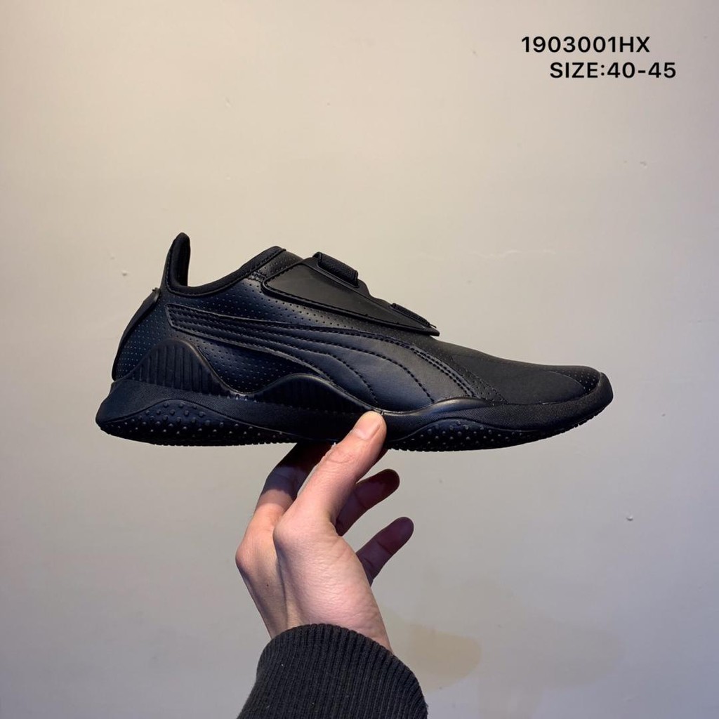 all black leather running shoes