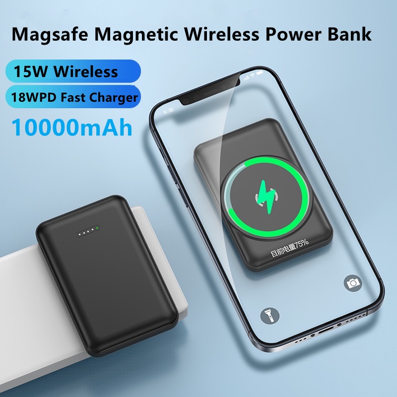 10000mAh Magnetic Wireless Power Bank For Magsaf Fast Charger For ...