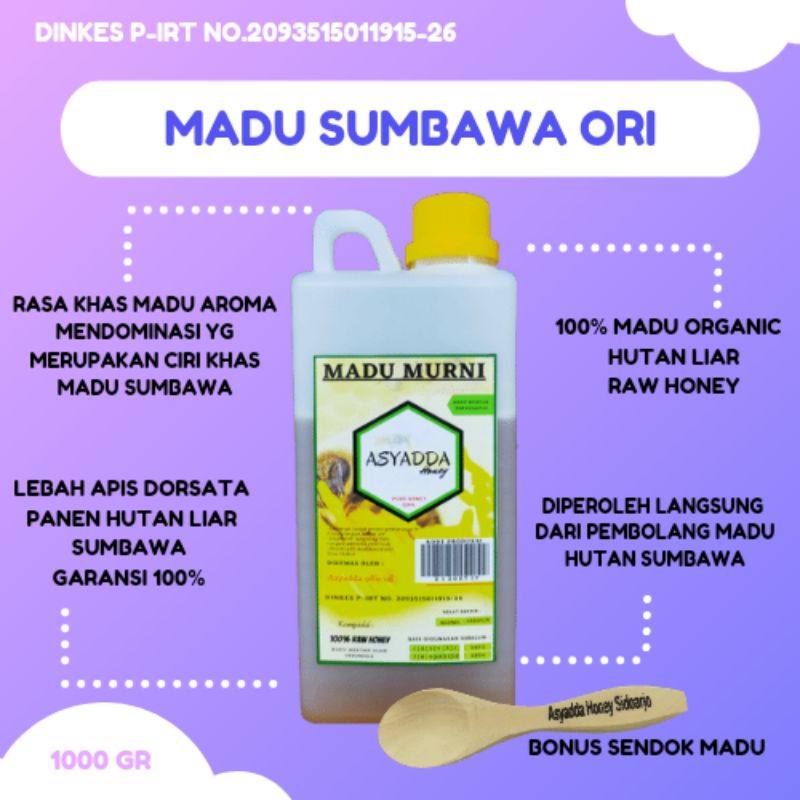 Wild Forest Sumbawa Honey 1kg | Pure Original Raw Honey 1kg | Asyadda ...