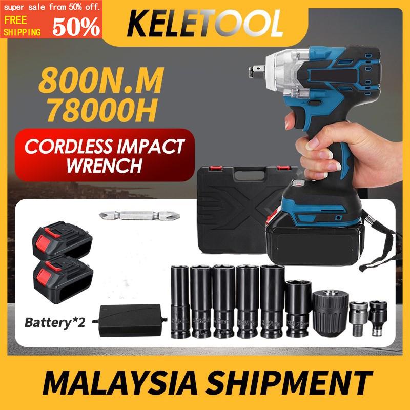 800N.M Brushless Electric Impact Wrench 1/2 Inch Socket Wrench Liion