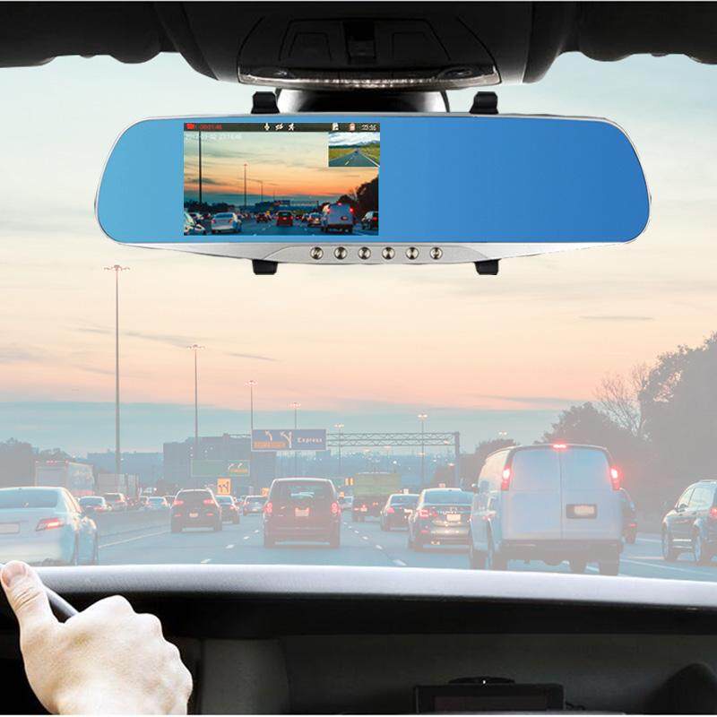 Dash Cam-A50 Car Camera FHD 1080P 5 Infrared Front Night Super Clear Rearview Mirror 4.3-Inch Screen
