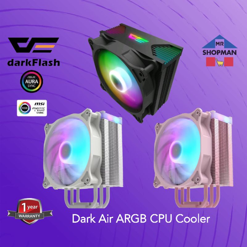 Darkflash Dark Air ARGB Black / White / Pink Darkair Tower Cpu Cooler ...