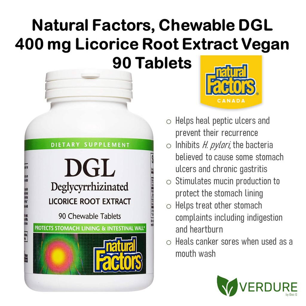 Licorice Root Tablet Natural Factors DGL Deglycyrrhizinated Licorice