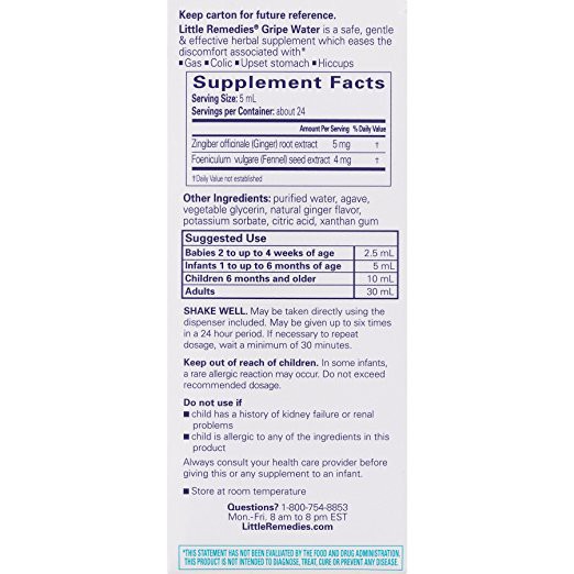 gripe water little remedies safe