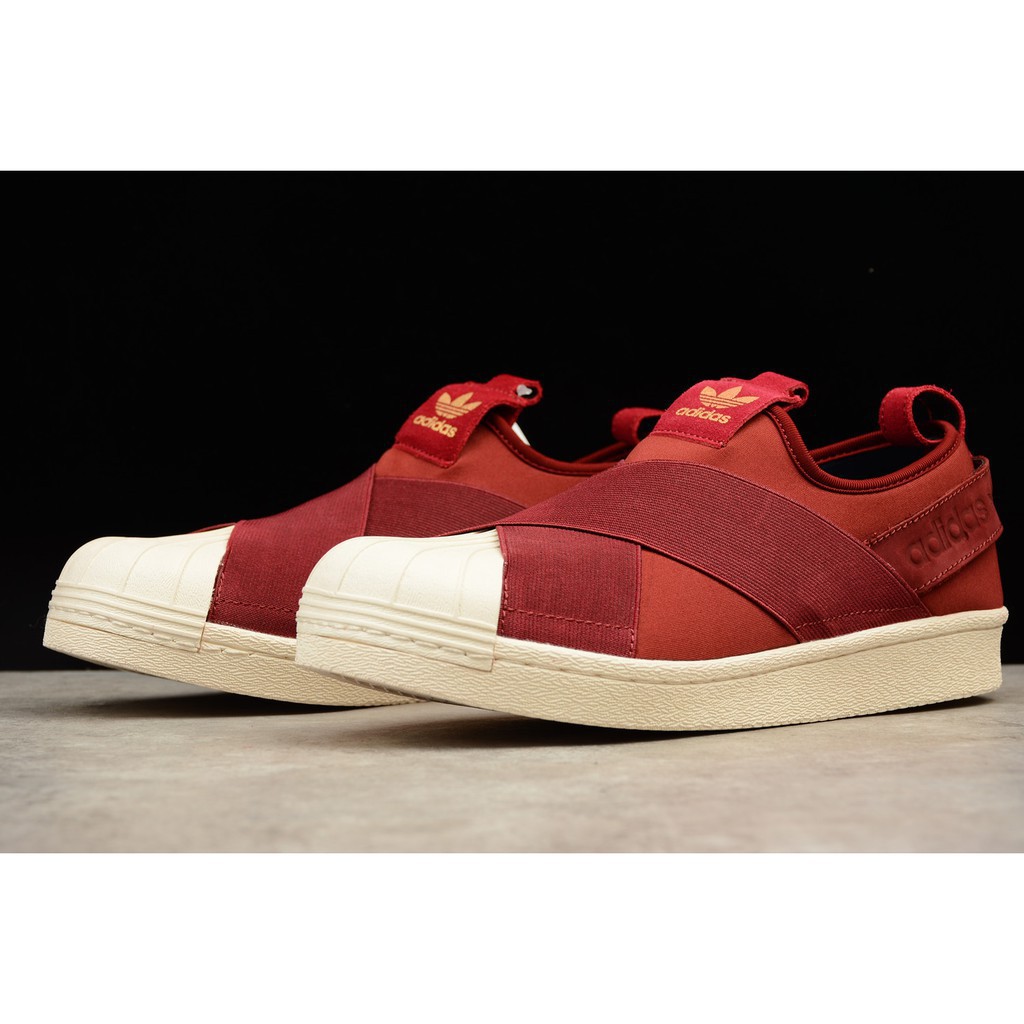 adidas superstar slip on red