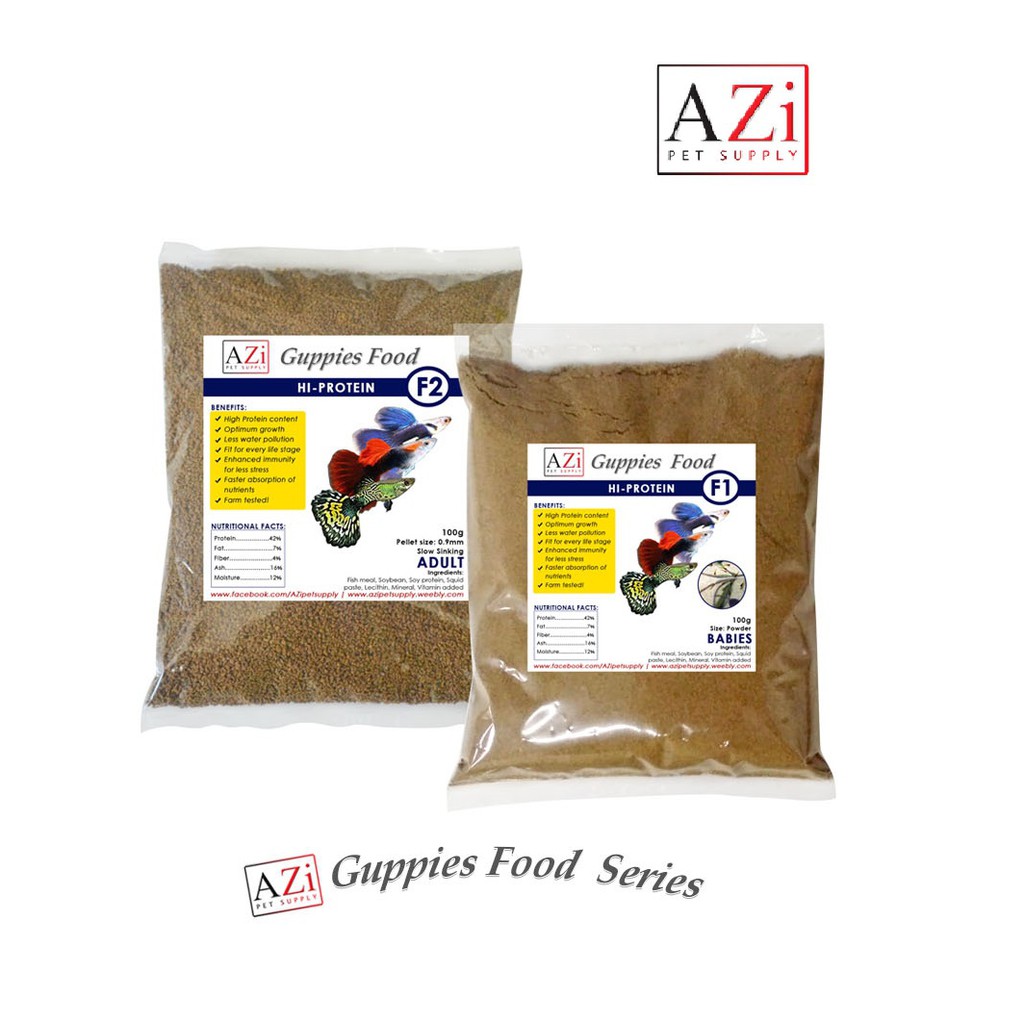 AZi Guppies Fish Food (High Protein) 100g - PER PIECE  