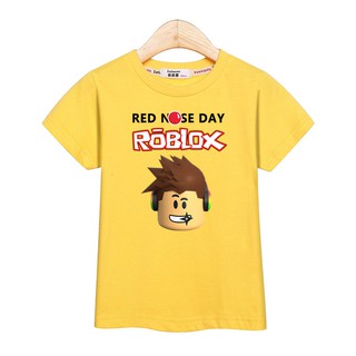 Kids Tops Boys Shirt Roblox T Shirt Full Cotton Boy Clothes Baby Child Tees Shopee Philippines - yellow t shirt roblox