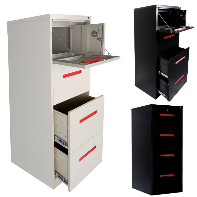4 Drawer with Safe Vault, Document Storage, Steel Locker