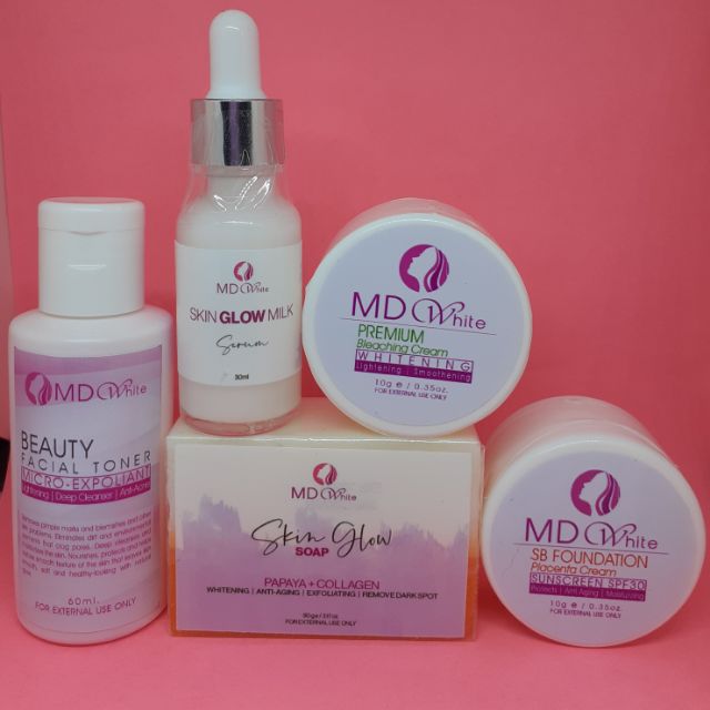 MD WHITE Skin Glow Facial Set + Skin Glow Serum | Shopee ...