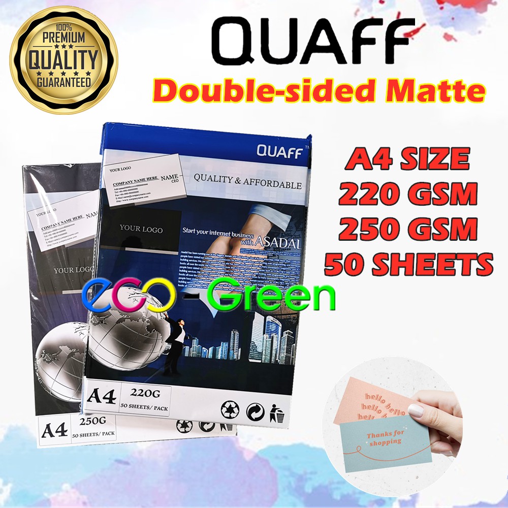 QUAFF Matte Calling Card Photo Paper for inkjet printer 220gsm 250gsm
