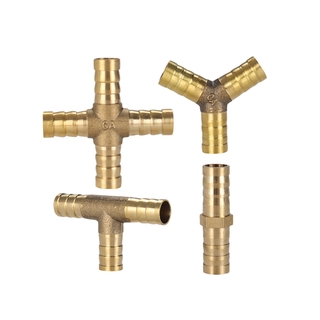 Size : 4mm Barb Pipe connector 10pcs T-Shape Brass Barb Hose Fitting Tee 4mm 6mm 8mm 10mm 12mm 16mm 3 Way Hose Tube Barb Copper Barbed Coupling Connector Adapter 