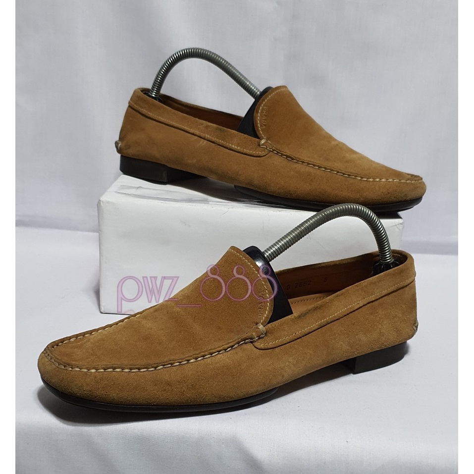 prada suede loafers mens