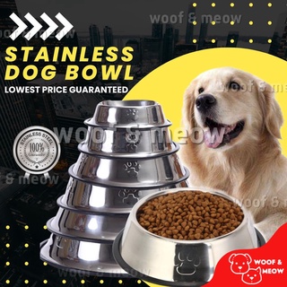 Stainless Steel Dog Bowl with Rubber, Anti-Slip Food Water Feeder