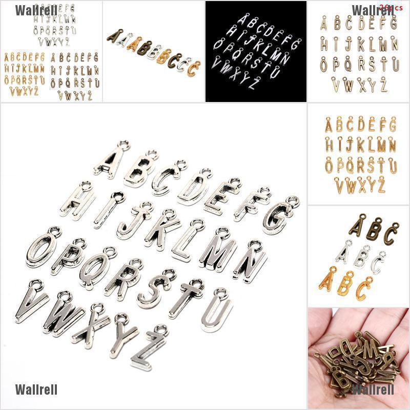 Beads Jewellelry Making Supplies Silver Gold 26pcs Alphabet A Z Pendents Letters Diy Jewelry Findings Charms Jewellery Making Supplies