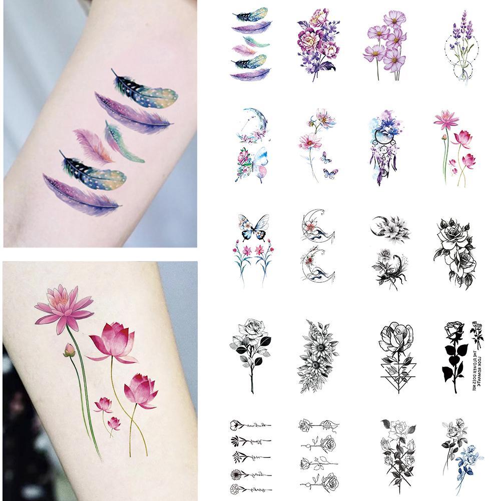 1PC Purple Watercolor Rose Lily Flower Tatoos/ Women Body Chest Art  Temporary Tatto/ Waterproof Tattoo Stickers | Shopee Philippines