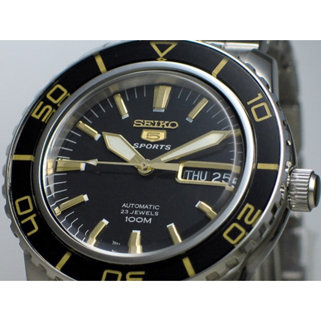 seiko 5 sports automatic 23 jewels gold