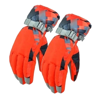 ski gloves orange