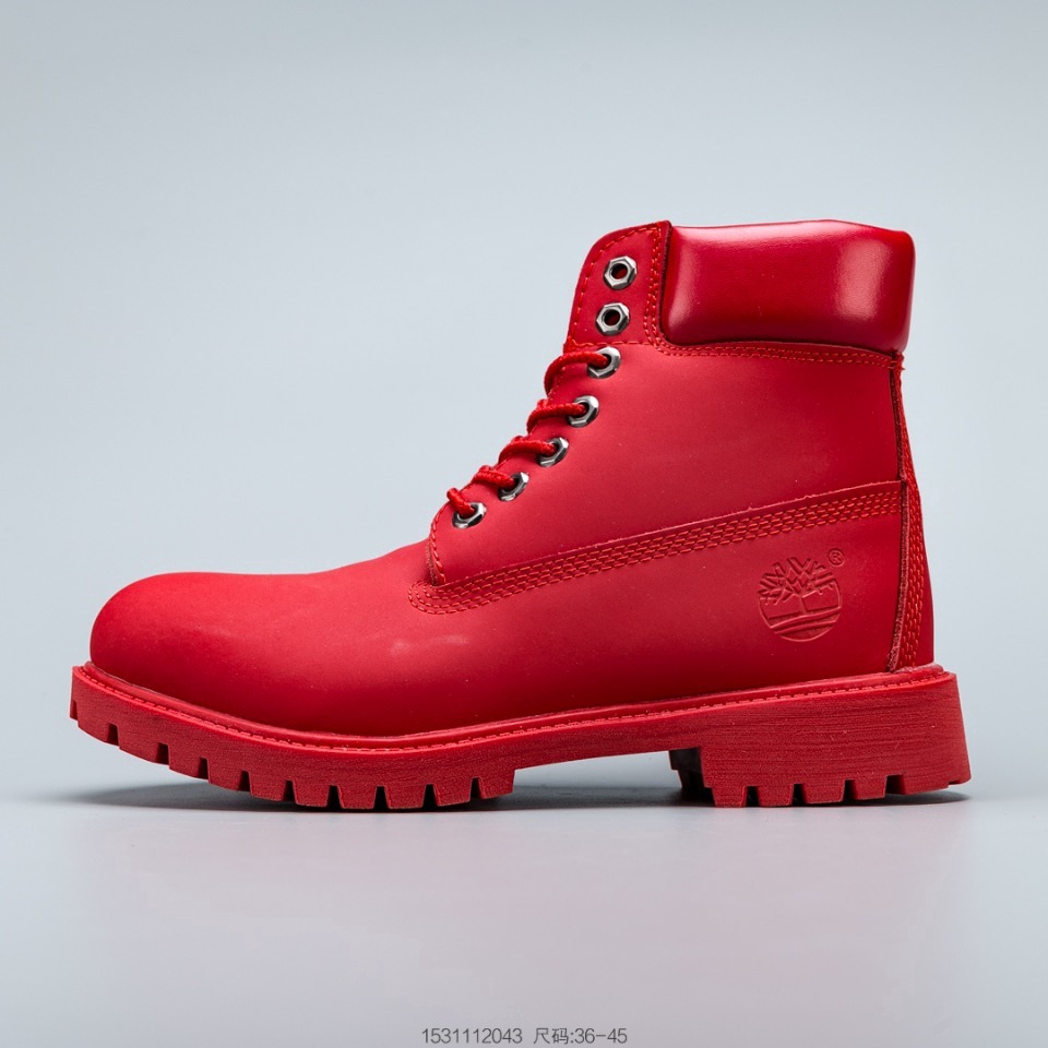 red high top timberland boots