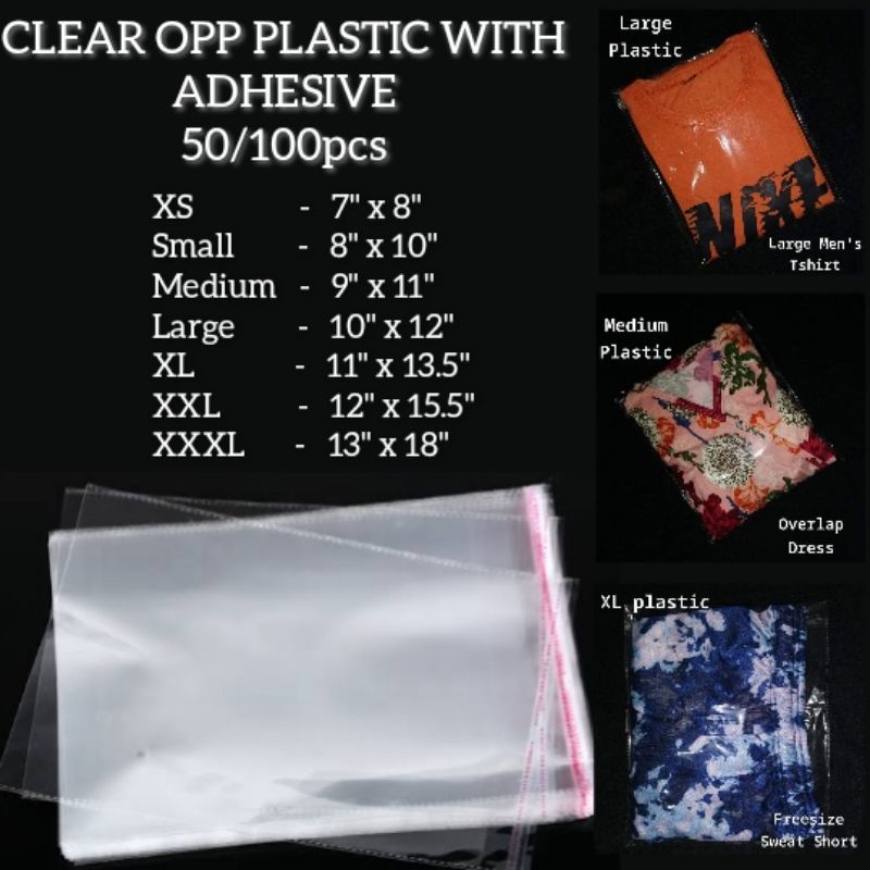Clear OPP Plastic with Adhesive (50/100pcs) | Shopee Philippines