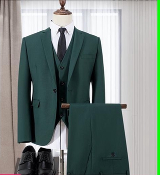 Suit Men's Korean-Style Slim Fit Dark Green Slim Fit Small Business Suit Business Clothing Groomsman Suit Groom Wedding Suit