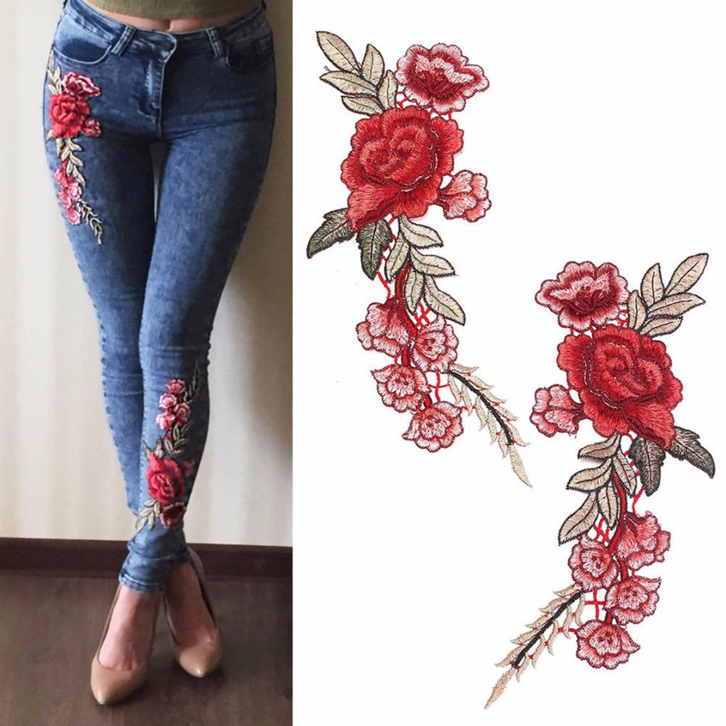 flower design jeans