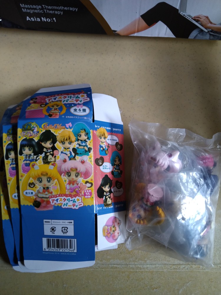 6x Sailor Moon 20th Chibi Neptune Pluto Saturn Uranus Cake PVC Figure Toy NO Box 