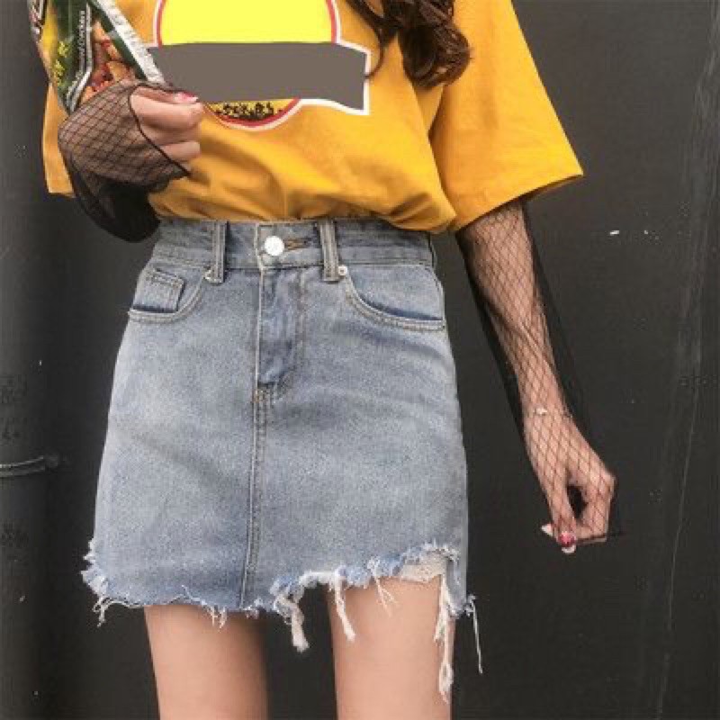 check denim skirt