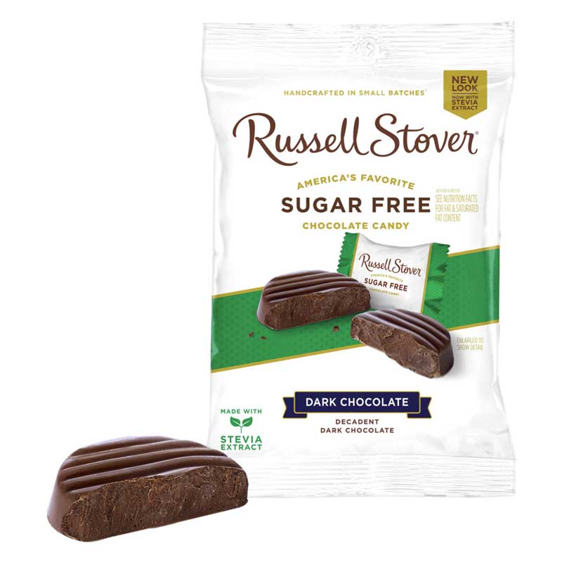 Russell Stover Sugar Free Solid Premium Dark Chocolate Peg Bag 3oz/85g ...