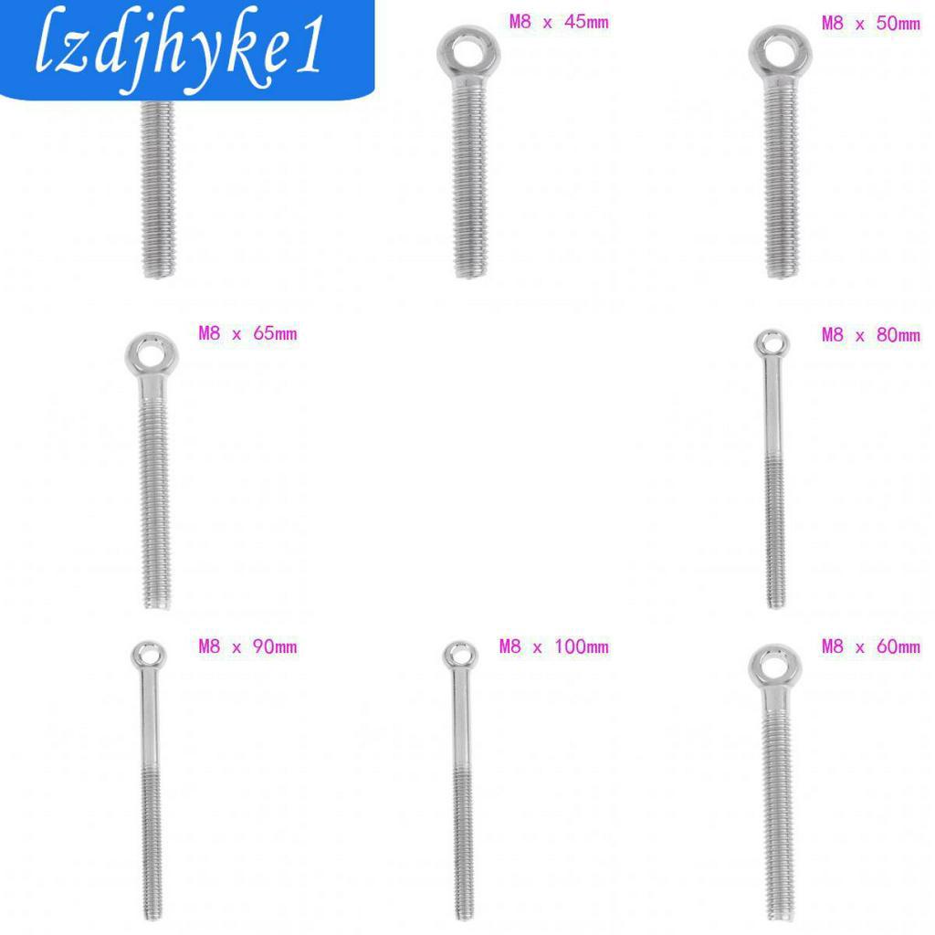 M8 x 35/45/50/60/65/80/90/100mm Stainless Steel Threaded Eye Bolt Balustrade 