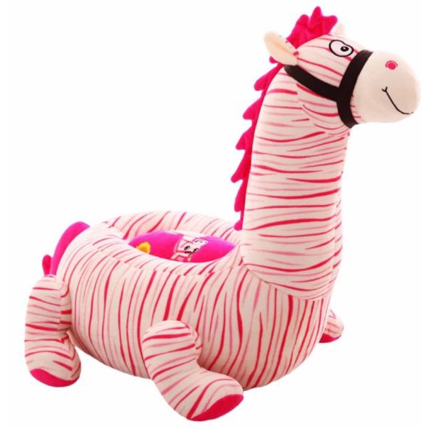 Cute Plush Toy Bean Bag Chair Seat for Children (Zebra Pink) Shopee