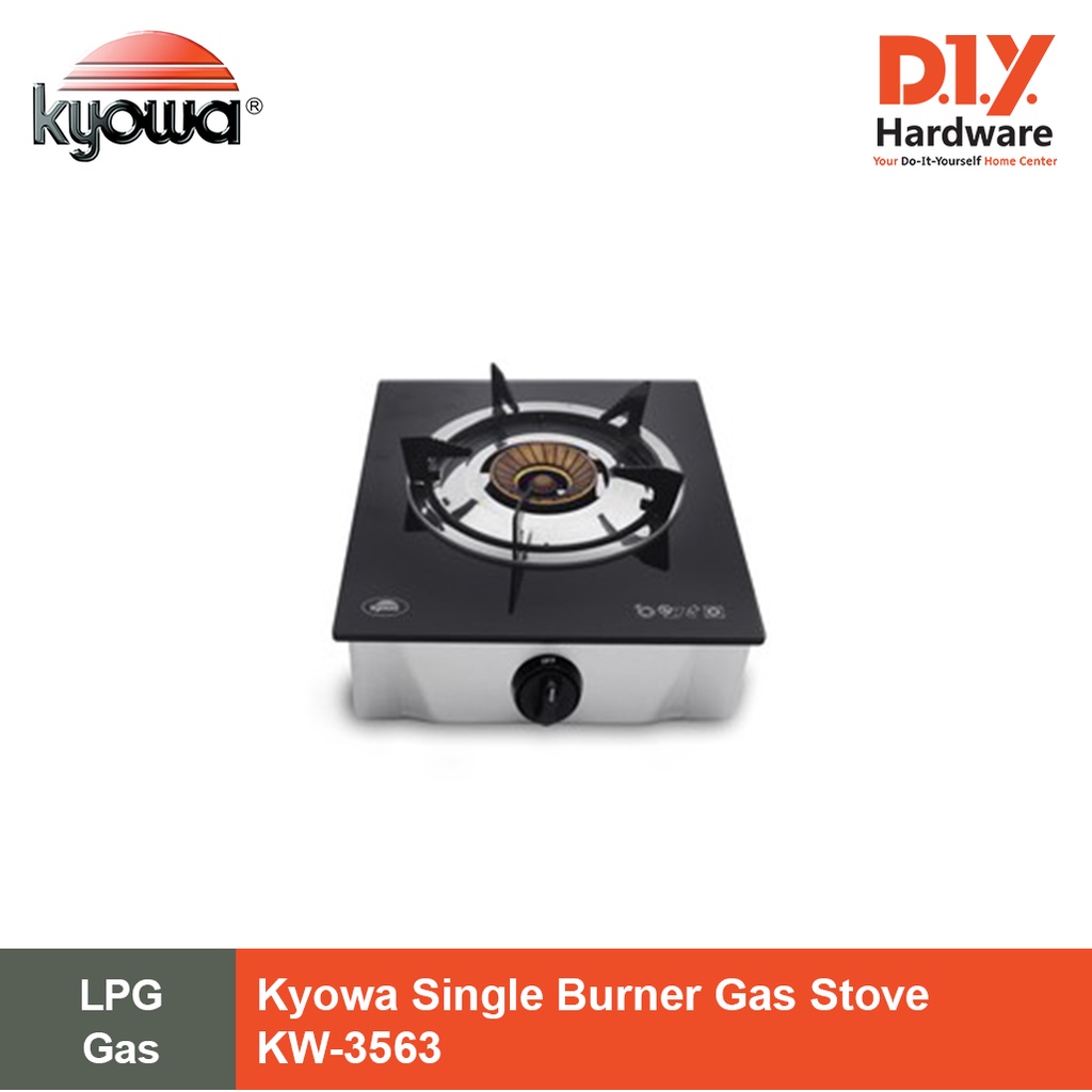 Kyowa Glass Top Single Burner Gas Stove (Black) KW3563 Shopee