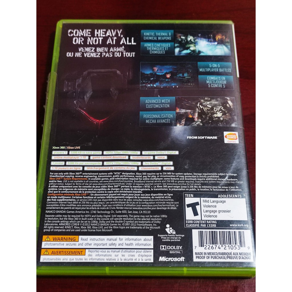 SALE】 中古XBOX360ソフト ARMORED CORE5 www.mdsmexico.com