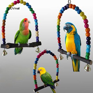 SUV_Colorful Bird Toy Parrot Swing Cage Stand Frame Cockatiel Budgie Hanging Hammock
