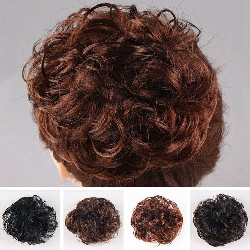 Women Pony Curly Straight Messy Bun Hair Piece Scrunchies Fake