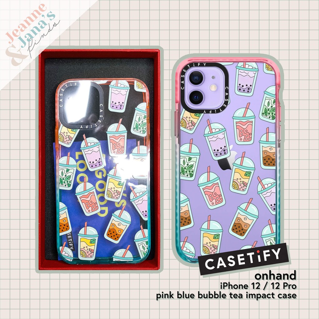 Casetify Pink Blue Bubble Tea Impact Case For Iphone 12 12 Pro Shopee Philippines