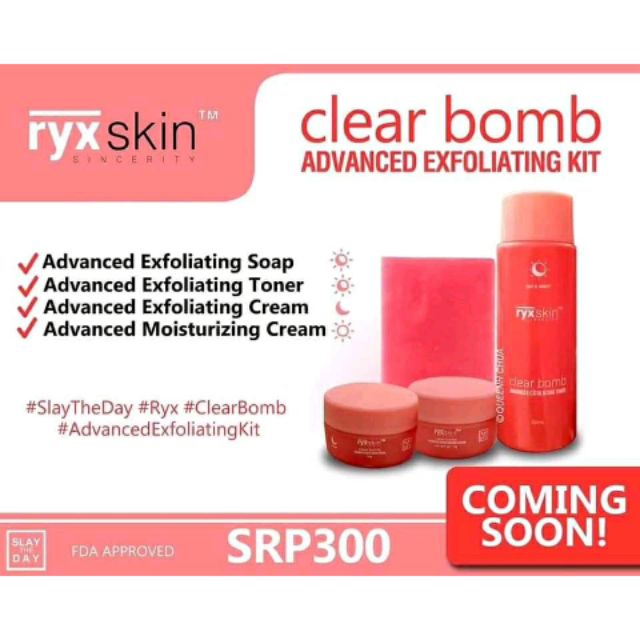 Onhand Ryx skincerity clear bomb advanced exfoliating kit Shopee
