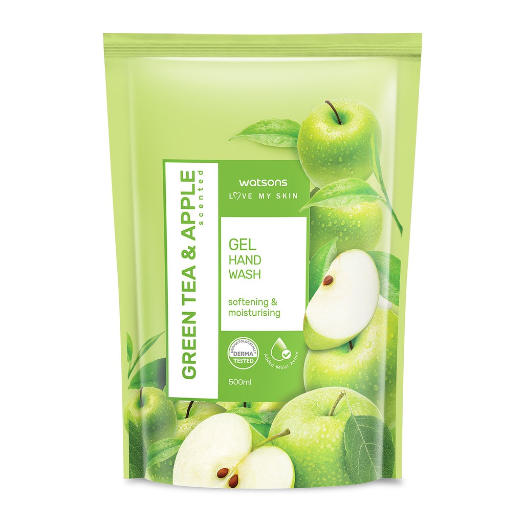 Watsons Green Tea and Apple Scented Hand Soap Refill 500ml Shopee