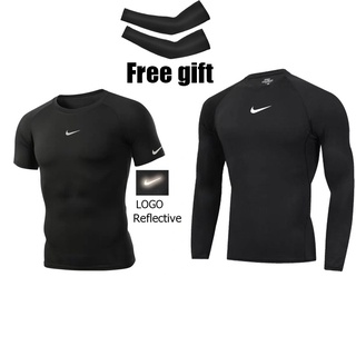 Ready Stock NK men's Pro tops training dri-fit shirt compression shirt & Free gift #3