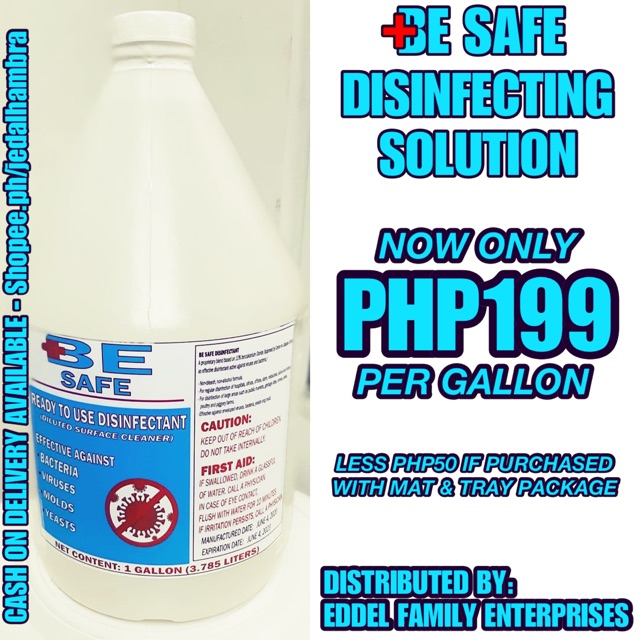 BE SAFE Disinfecting Solution for Foot Bath Shopee Philippines