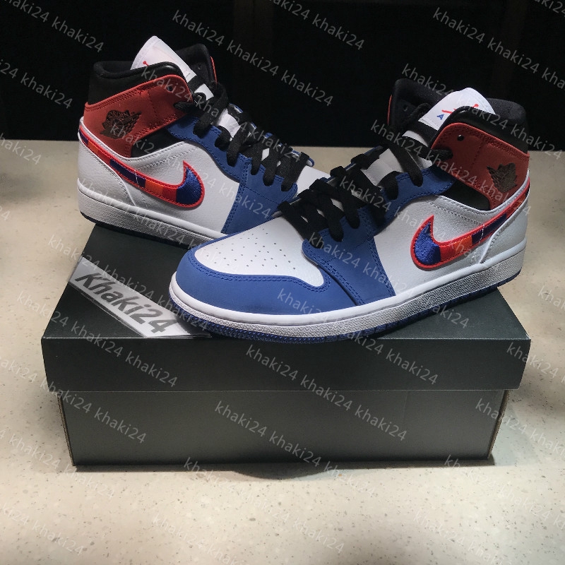 red blue white air jordan 1