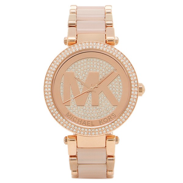 michael kors parker pave rose gold watch